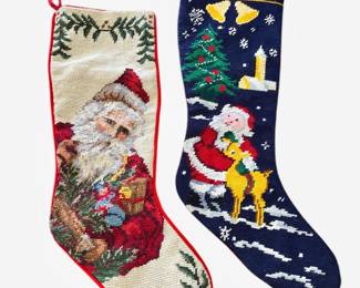 Vtg Embroidered Stockings