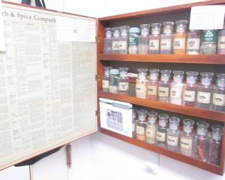 Assorted Spice Jars in Wooden Box