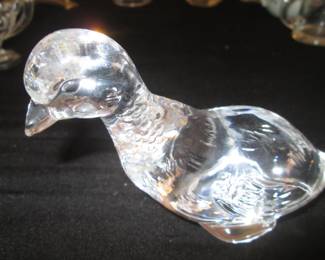 Baccarat Crystal Duck Sculpture