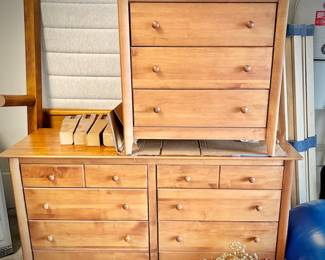Wood dresser and night stand. Also, Thuma bedframe and Helix mattress