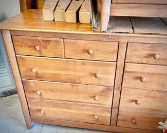 Wood dresser and night stand. Also, Thuma bedframe and Helix mattress