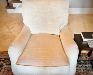 Pair of Wesley Hall (Hickory, NC) off-white occasional chairs