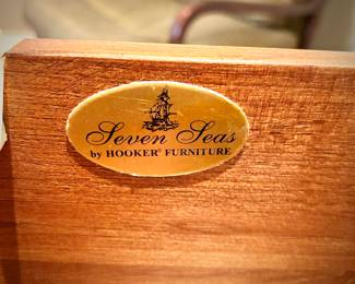 Hooker "South Seas" writing desk and 4-drawer chest