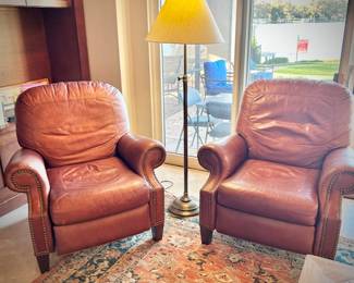 Pair of MotionCraft (Sherrill Furniture) leather recliners