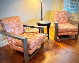 Pair of Thayer Coggin (Hickory, NC) Milo Baughman-designed contemporary armchairs
