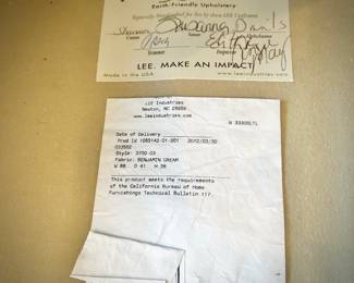 Lee Industries MCM-style Lawson off-white sofa
