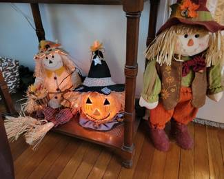 Fiber Optic Color Changing Jack O Lantern and scarecrow. 