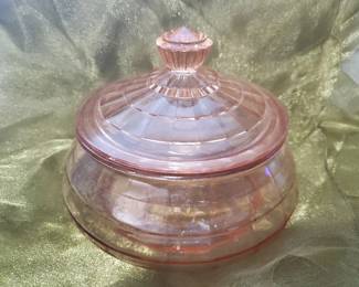 Pink Depression Glass Dish