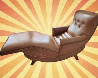 Vintage Original Leather Contour Lounge Massage Chair