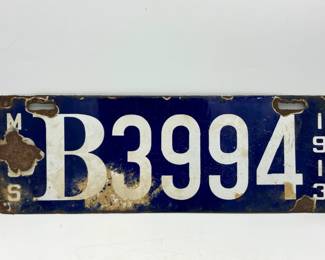 Rare Vintage Porcelain MA Dealer License Plate
