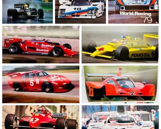 (9) Vintage World Racing 17” Photo Calendars 1979-1987
