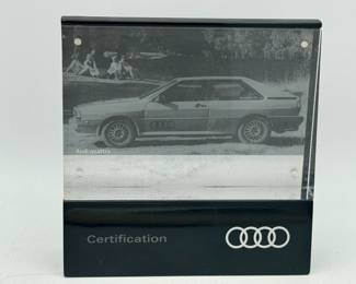 Audi Quattro Dealer Certification Plaque
