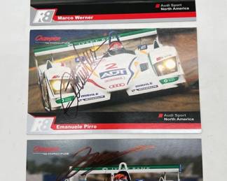 (3) 8” Autographed 2004 Audi Sport Cards ft. Marco Werner, Emanuele Pirro & JJ Lehto
