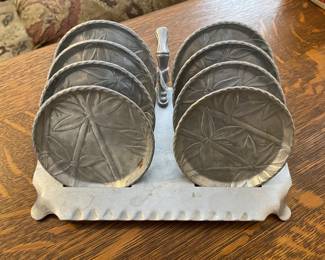 Everlast Forged Aluminum coaster set & handled caddy