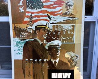 Circa 1974 Metal Navy Recruiting Sign