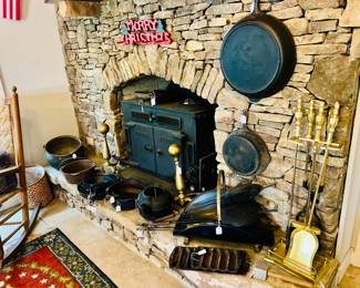 Large collection of Cast Iron Skillets & Dutch Ovens