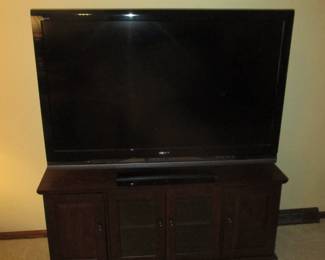 Flat-screen television and stand 