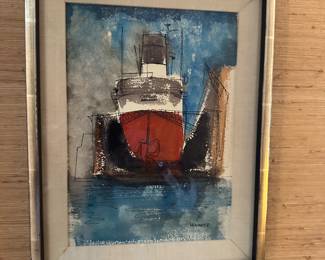 Watercolor by Michigan artist Milton Kemnitz
Amsterdam Harbor