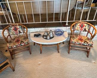 Willow & Reed Rattan Chairs and table
