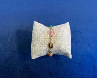 MultiStone Scarab Link Bracelet In 14K Yellow Gold