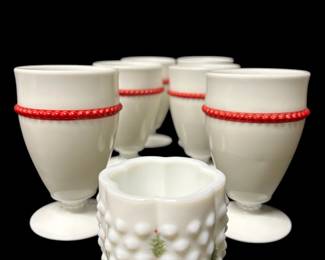 Milk Glass Christmas Set