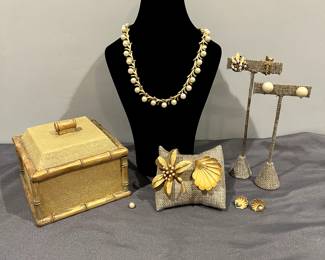Trifar Necklace/Earring Set, Giovanni Brooch/earring Set, Richelieu Clip-on Earrings & BSK Brooch