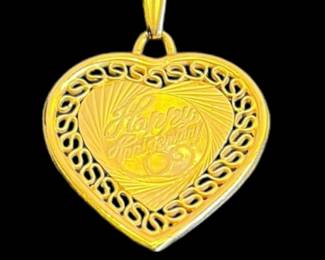 14K Gold Happy Anniversary Pendant