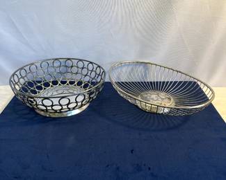 Silver-Tone Bread Basket & Fruit Bowl