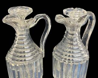 Antique English Ship Decanters Set Of 2