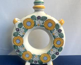 MODRA Pottery Canteen, Handpainted In Czechoslovakia