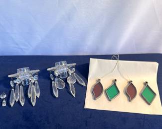 Crystal Bobeche For Chandelier & Colored Glass Ornaments