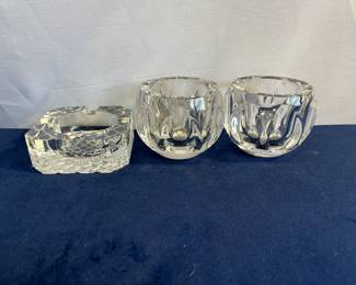 Dansk International Design LTD IHQ Japan Full Lead Crystal Votives & Heavy Glass Ash Tray