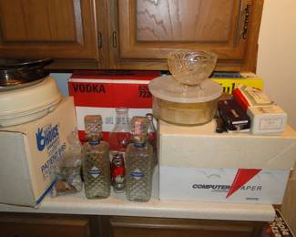 Serving dishes and barware