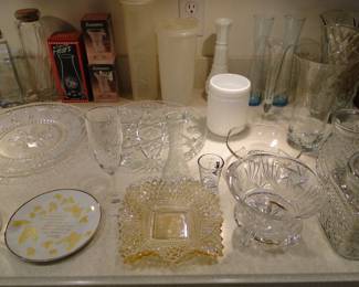 Vintage glass serving pieces, just in time for the Holiday