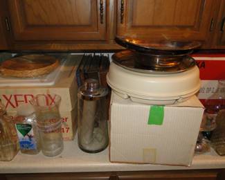 More serving dishes and barware
