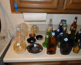 Glass pieces, and bottles and jars too