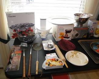 We have a very nice selection of items for grilling, and serving, and baking and napping too