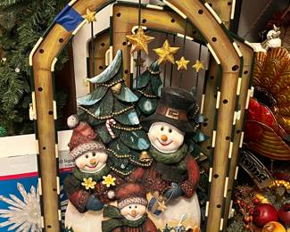 snowman fireplace screen