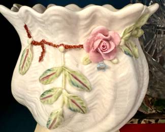 SOLD—Belleek Millennium 2000 ceramic vase; 5”h