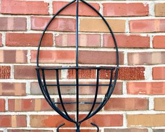 SOLD each (2 available); metal oval wall hanging planter