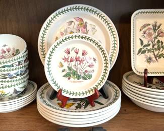 SOLD; 26 piece set of Port Meirion Botanical Garden china (right bottom).