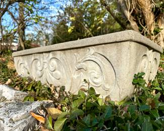 $80 each (2 available); rectangular concrete planter. (1 additional one available for $20, as is--cracked).