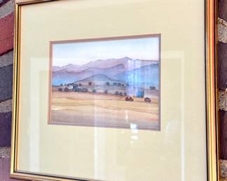 $100; original, European watercolor in gold gilded frame; 13x11