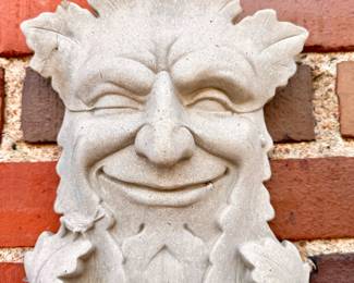 SOLD concrete wall hanging of "Mr. Winkie"