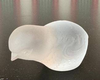 SOLD—Baccarat frosted chick; 2”h