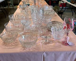 Crystal bowls and vases