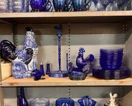 Blue glassware