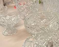 Crystal vases and bowls