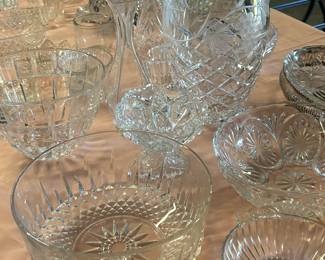Crystal bowls and vases