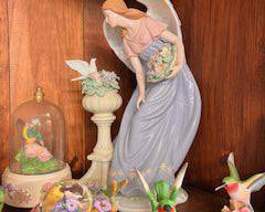 Porcelain Angel / Globe / Hummingbirds